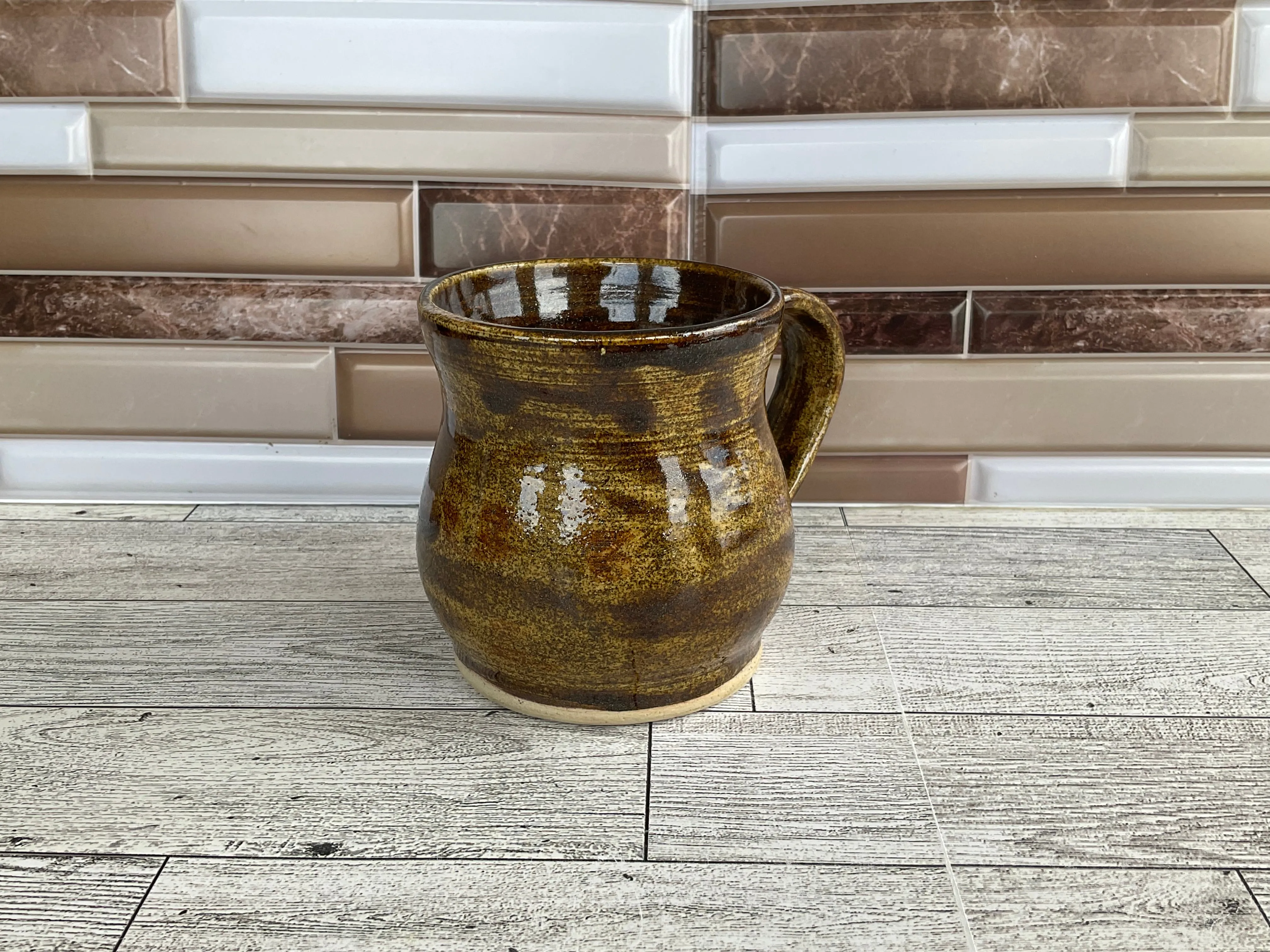 11.5 oz Glitter Brown Ceramic Mug