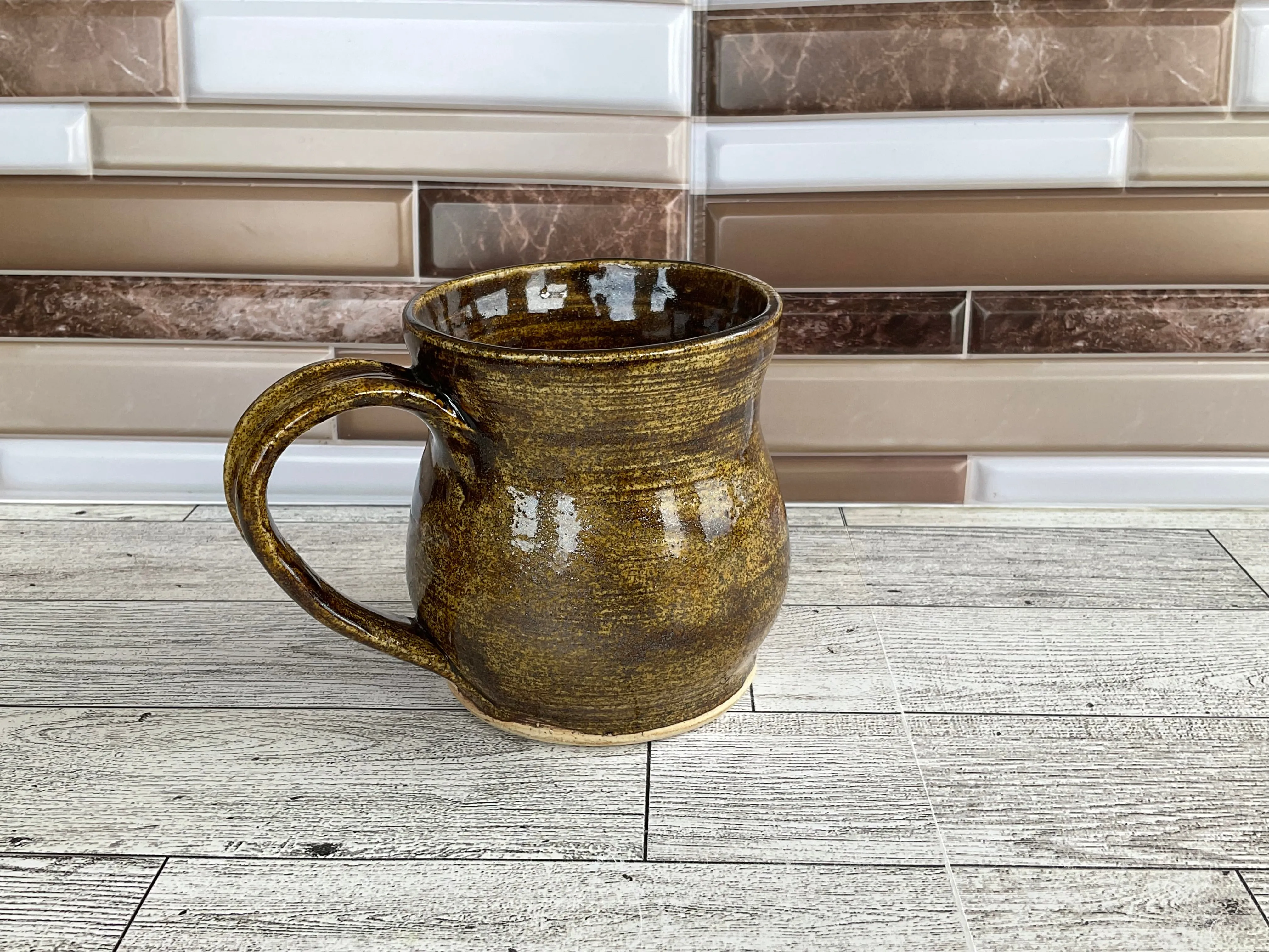 11.5 oz Glitter Brown Ceramic Mug