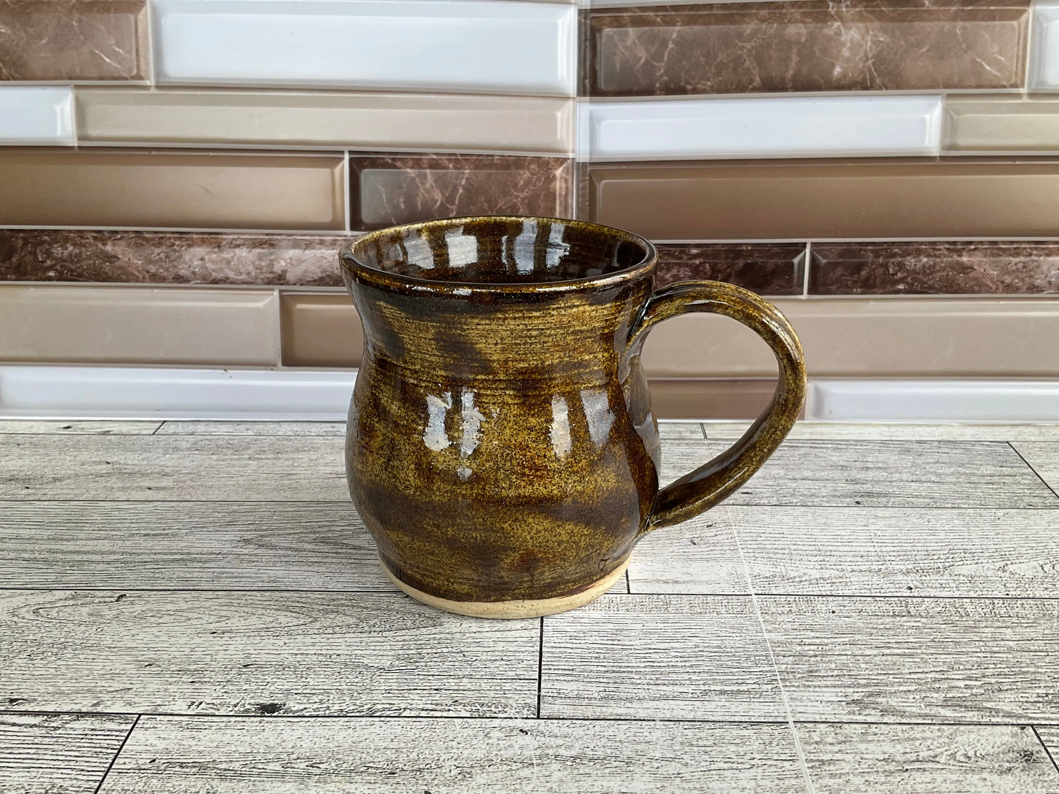 11.5 oz Glitter Brown Ceramic Mug