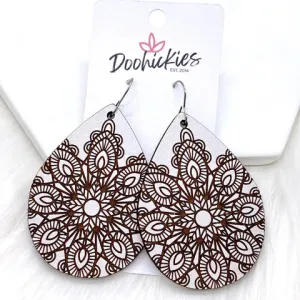 2.5 Mandala Embossed Wood Earrings