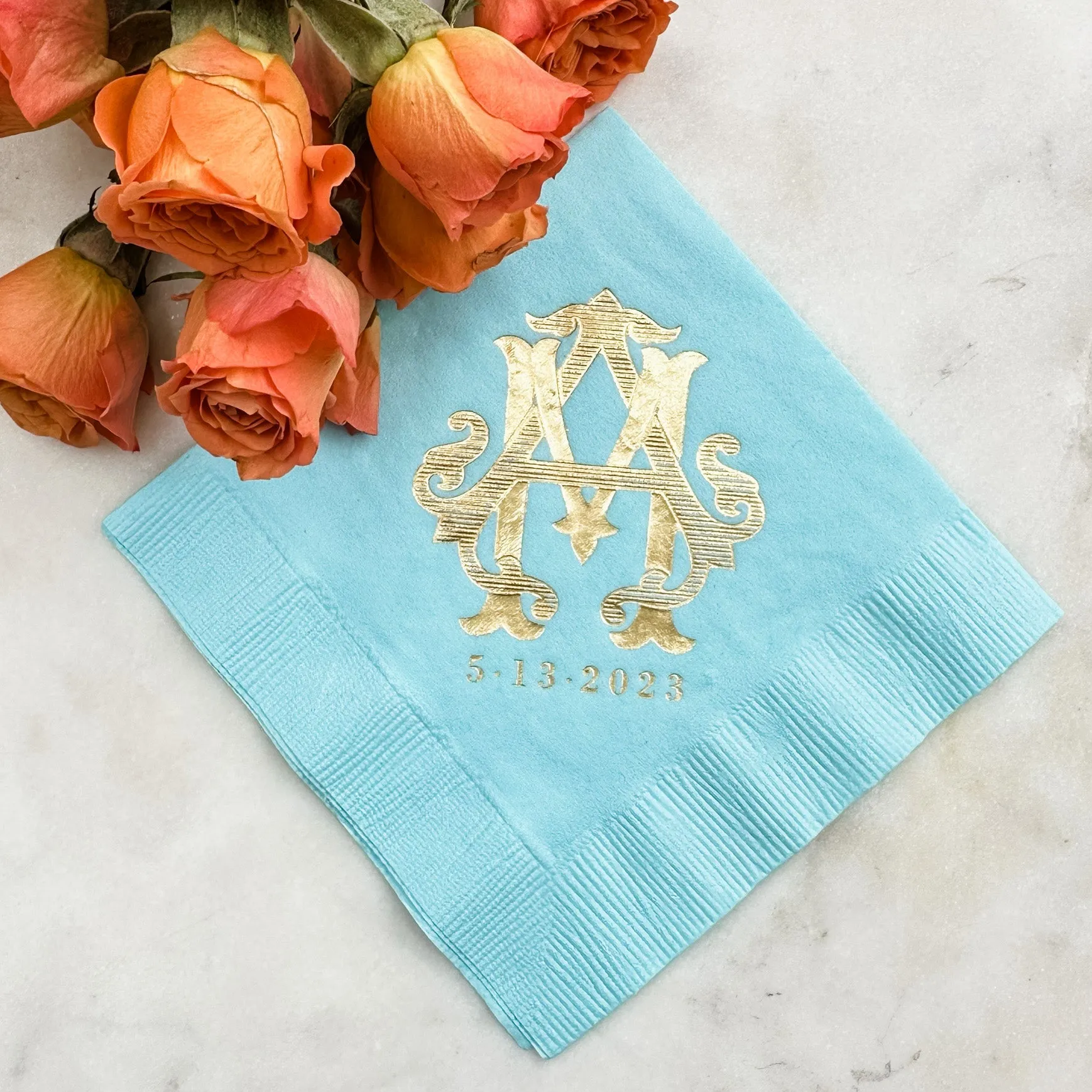 3ply Foil Monogrammed Napkins