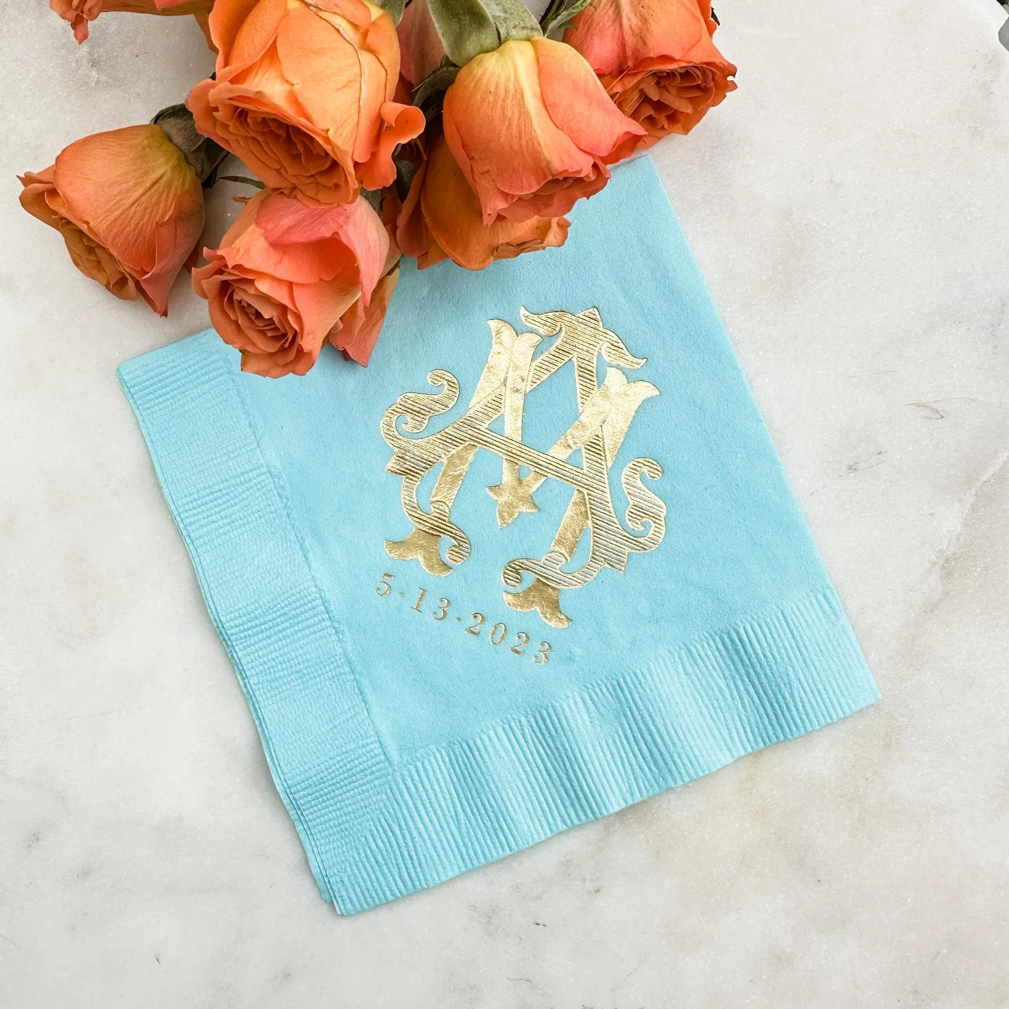 3ply Foil Monogrammed Napkins