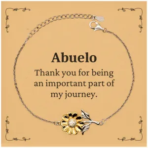 Abuelo Appreciation Gifts, Thank you for being an important part, Thank You Sunflower Bracelet for Abuelo, Birthday Unique Gifts for Abuelo