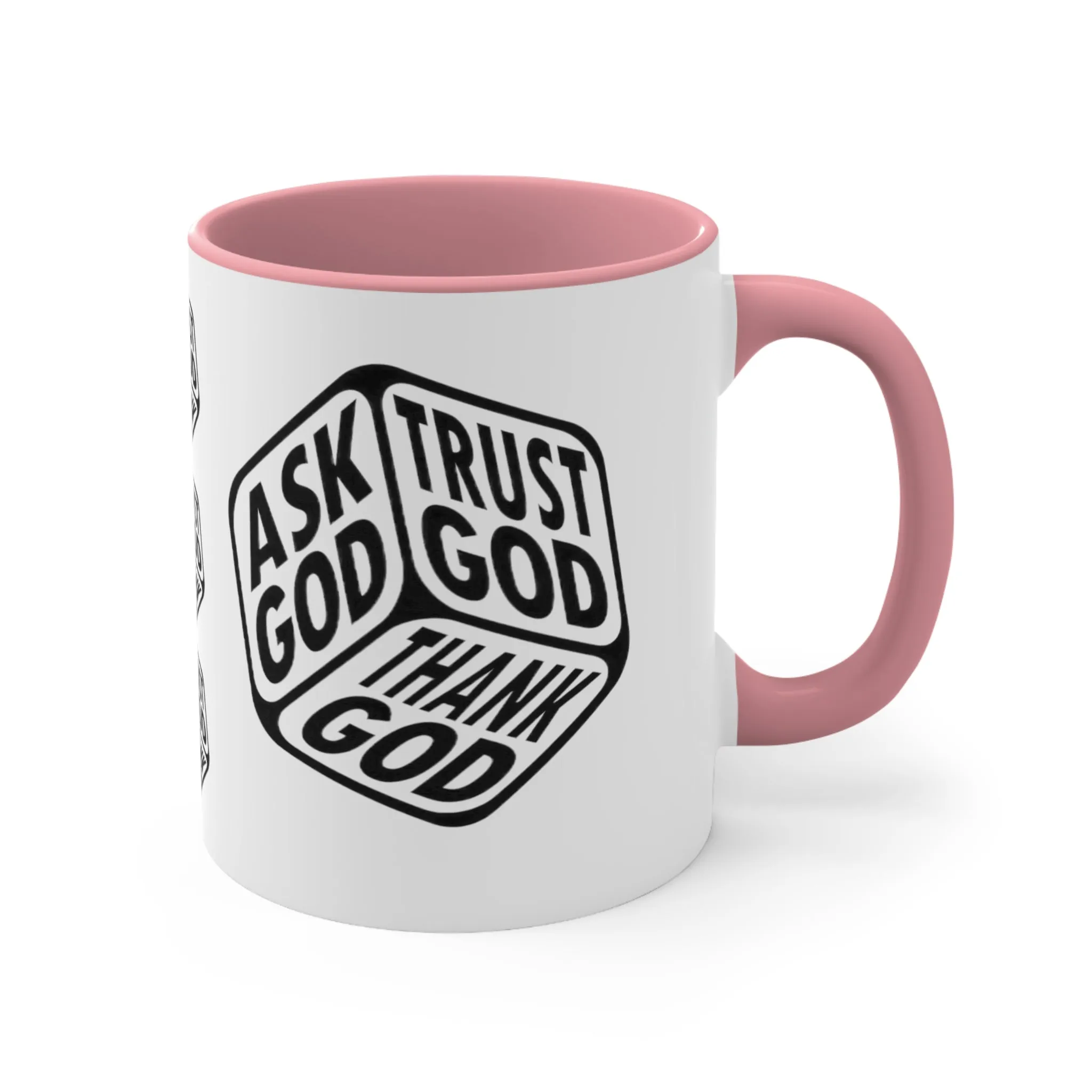 ASK GOD TRUST GOD THANK GOD MUG - Red, Black, Pink, Blue and Navy - MUGSCITY - Free Shipping