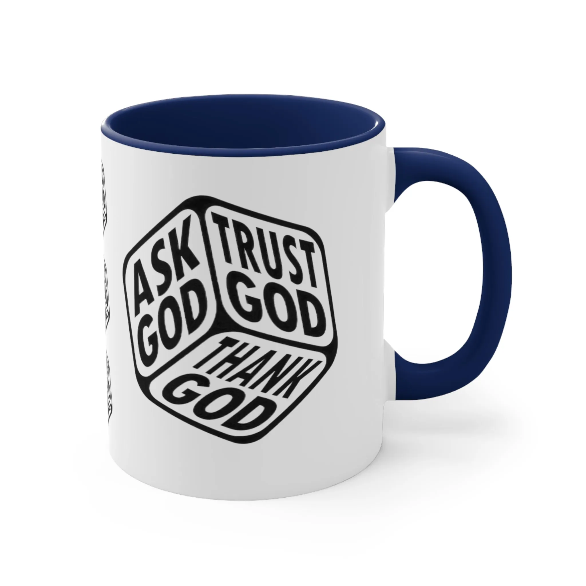 ASK GOD TRUST GOD THANK GOD MUG - Red, Black, Pink, Blue and Navy - MUGSCITY - Free Shipping