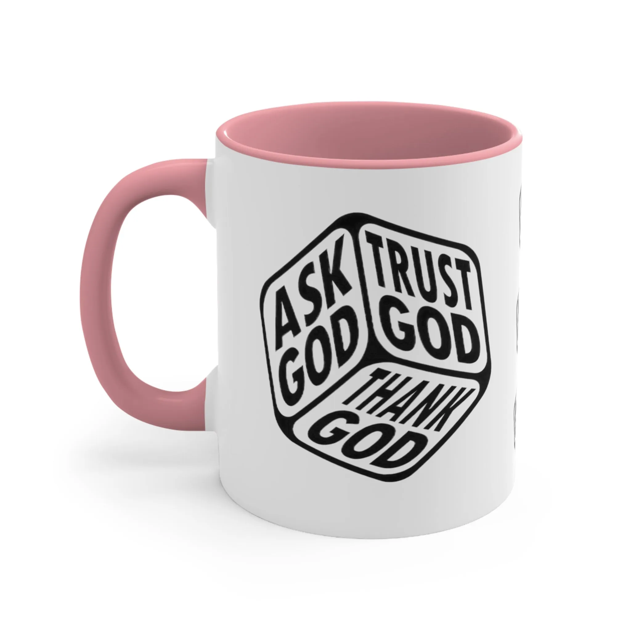 ASK GOD TRUST GOD THANK GOD MUG - Red, Black, Pink, Blue and Navy - MUGSCITY - Free Shipping