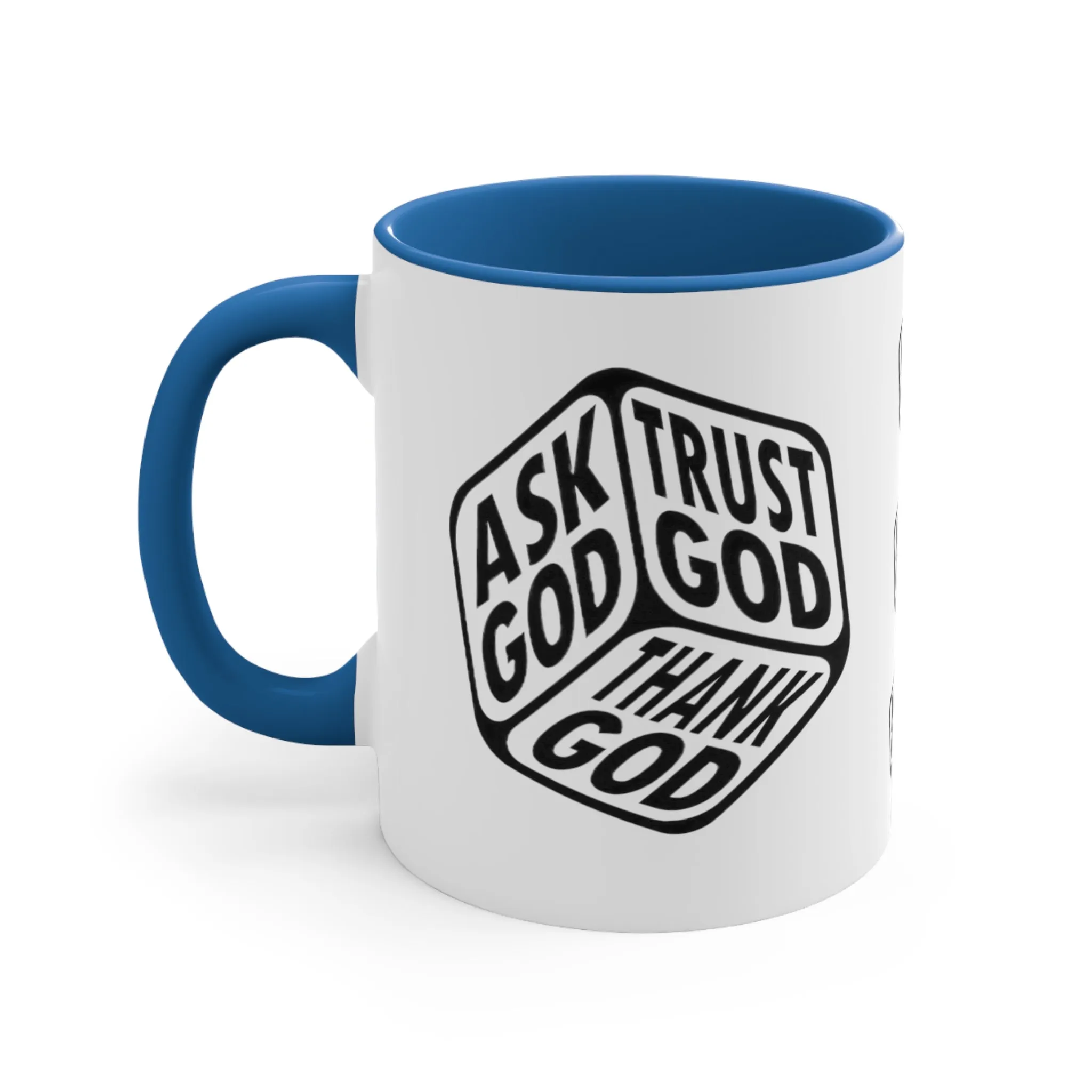 ASK GOD TRUST GOD THANK GOD MUG - Red, Black, Pink, Blue and Navy - MUGSCITY - Free Shipping