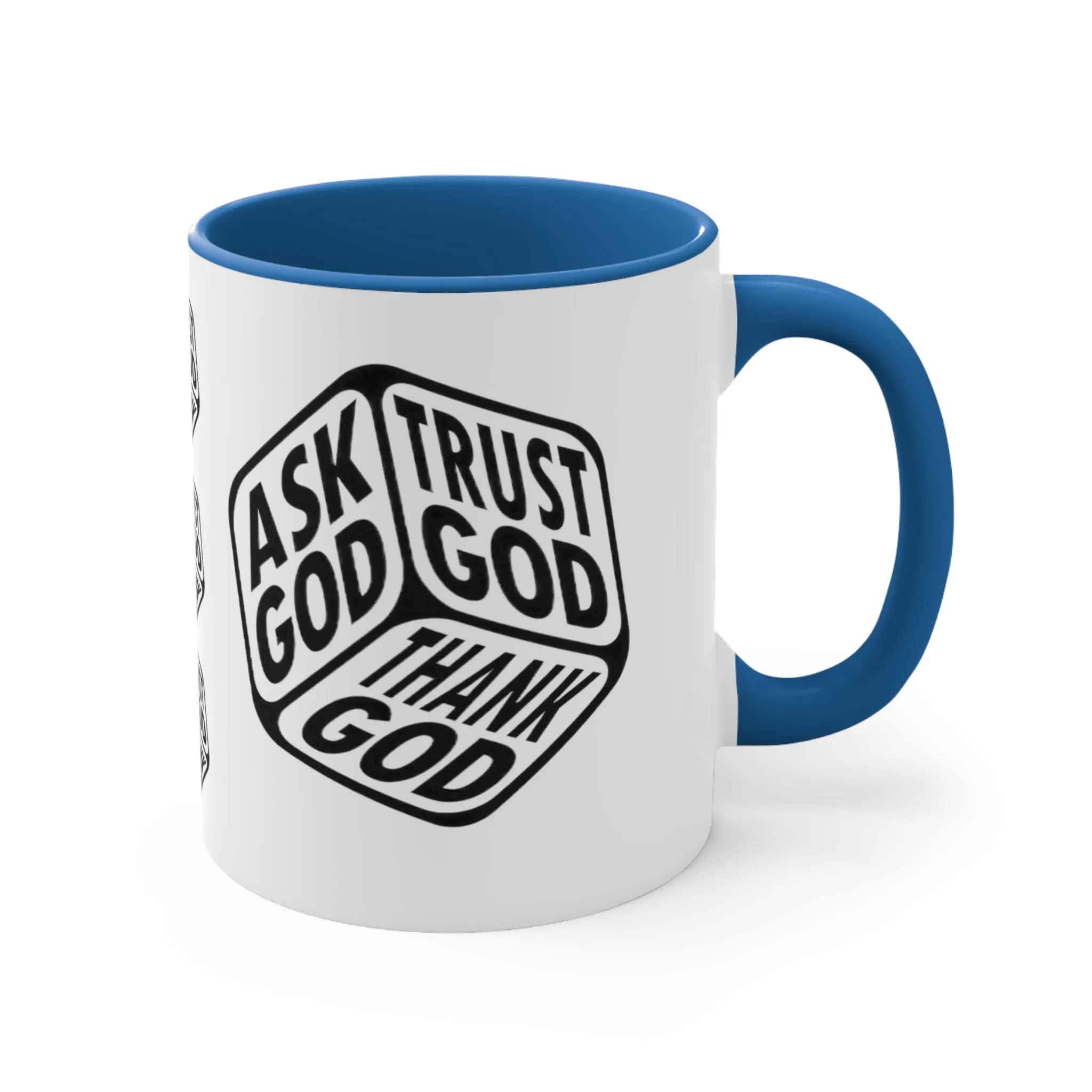 ASK GOD TRUST GOD THANK GOD MUG - Red, Black, Pink, Blue and Navy - MUGSCITY - Free Shipping