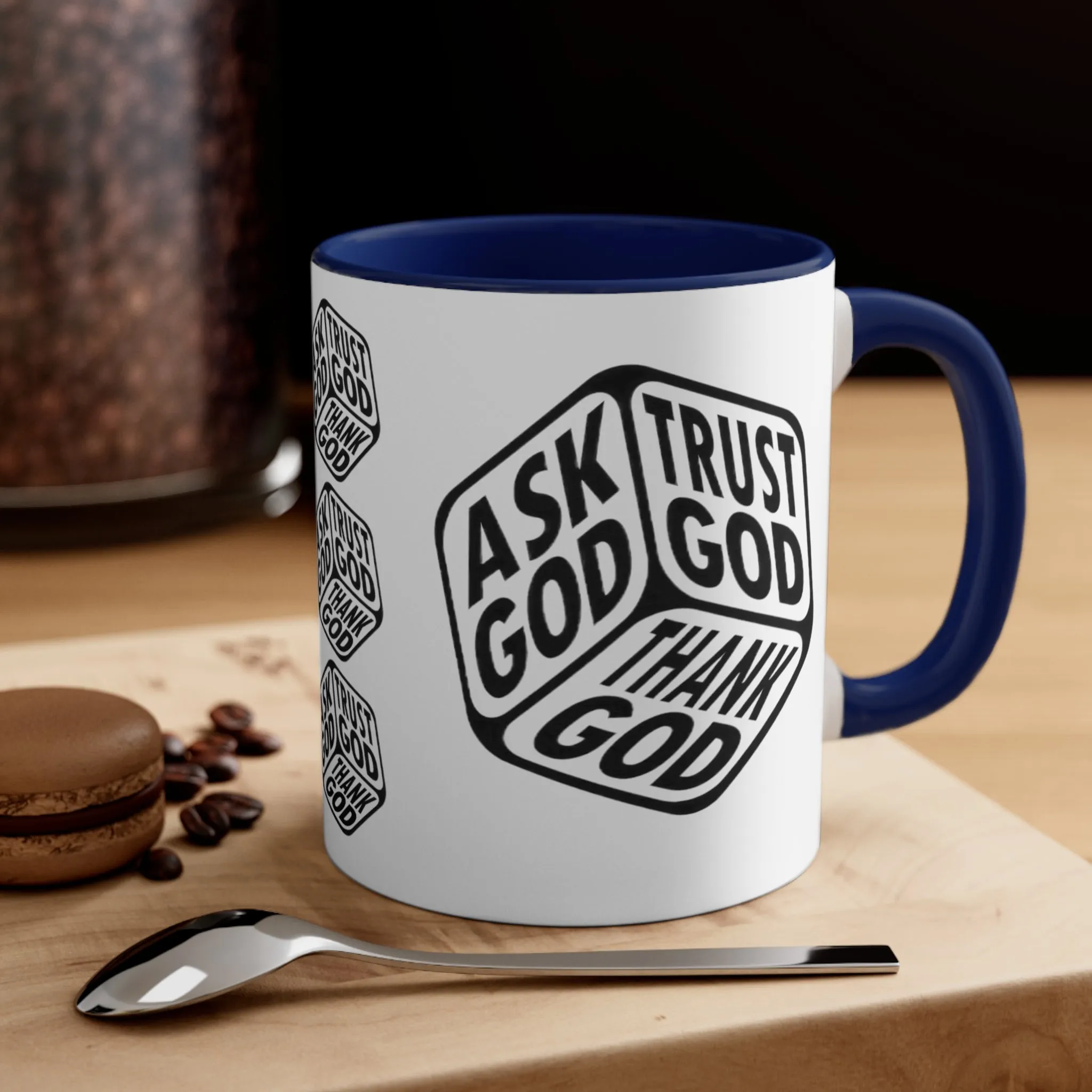 ASK GOD TRUST GOD THANK GOD MUG - Red, Black, Pink, Blue and Navy - MUGSCITY - Free Shipping