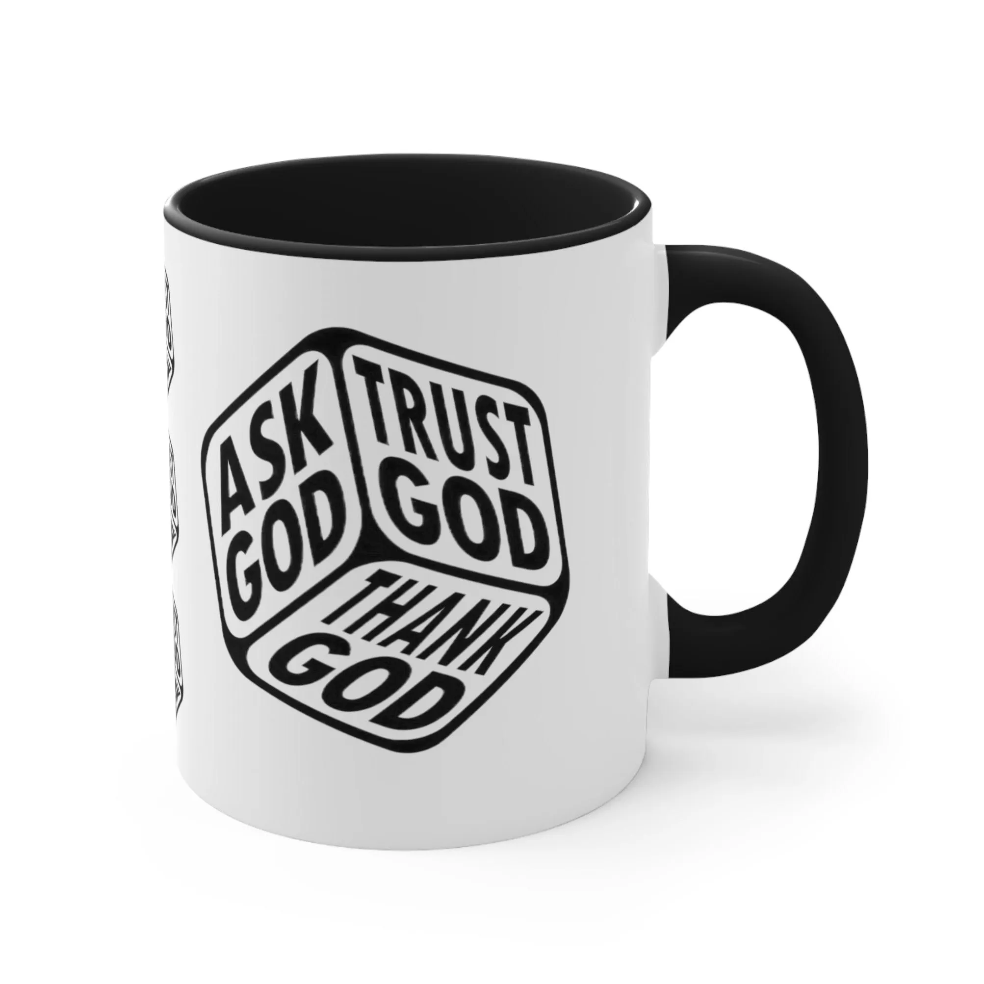 ASK GOD TRUST GOD THANK GOD MUG - Red, Black, Pink, Blue and Navy - MUGSCITY - Free Shipping