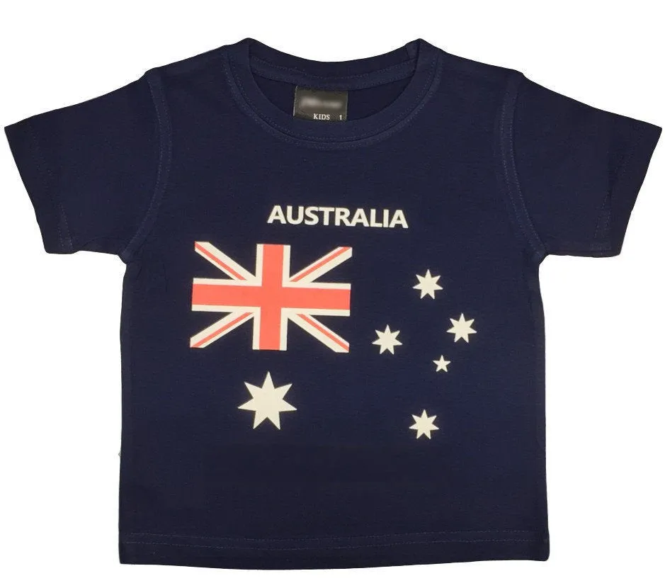 Australian Flag T-Shirt (Jnr Navy, Childrens Sizes)