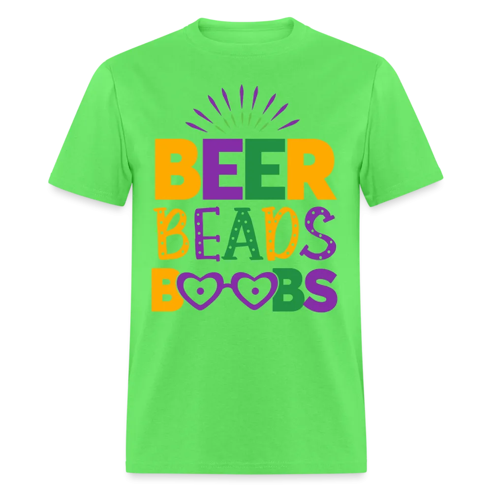 Beer Beads Boobs T-Shirt (Mardi Gras)