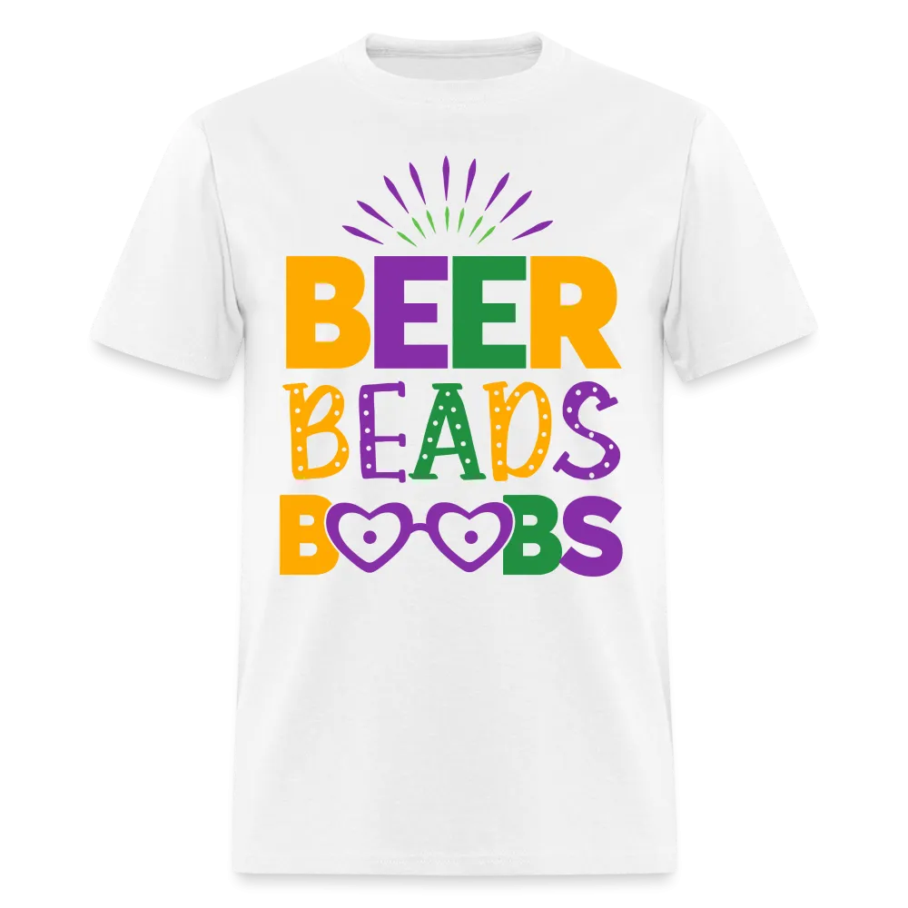 Beer Beads Boobs T-Shirt (Mardi Gras)