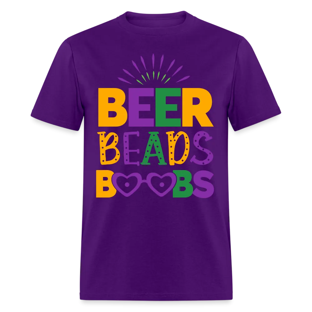 Beer Beads Boobs T-Shirt (Mardi Gras)