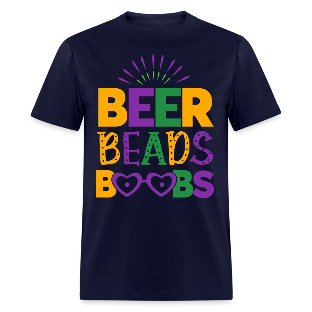 Beer Beads Boobs T-Shirt (Mardi Gras)