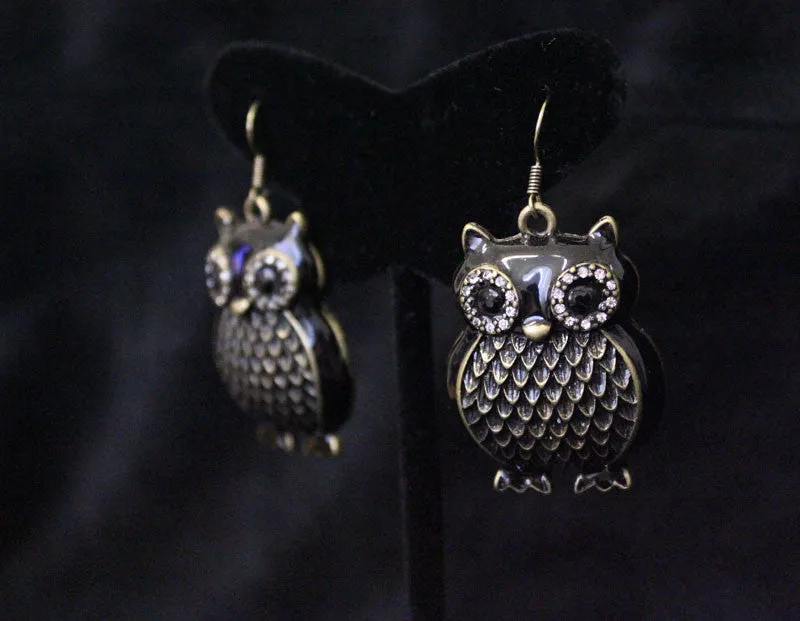 Bronze Owl earring