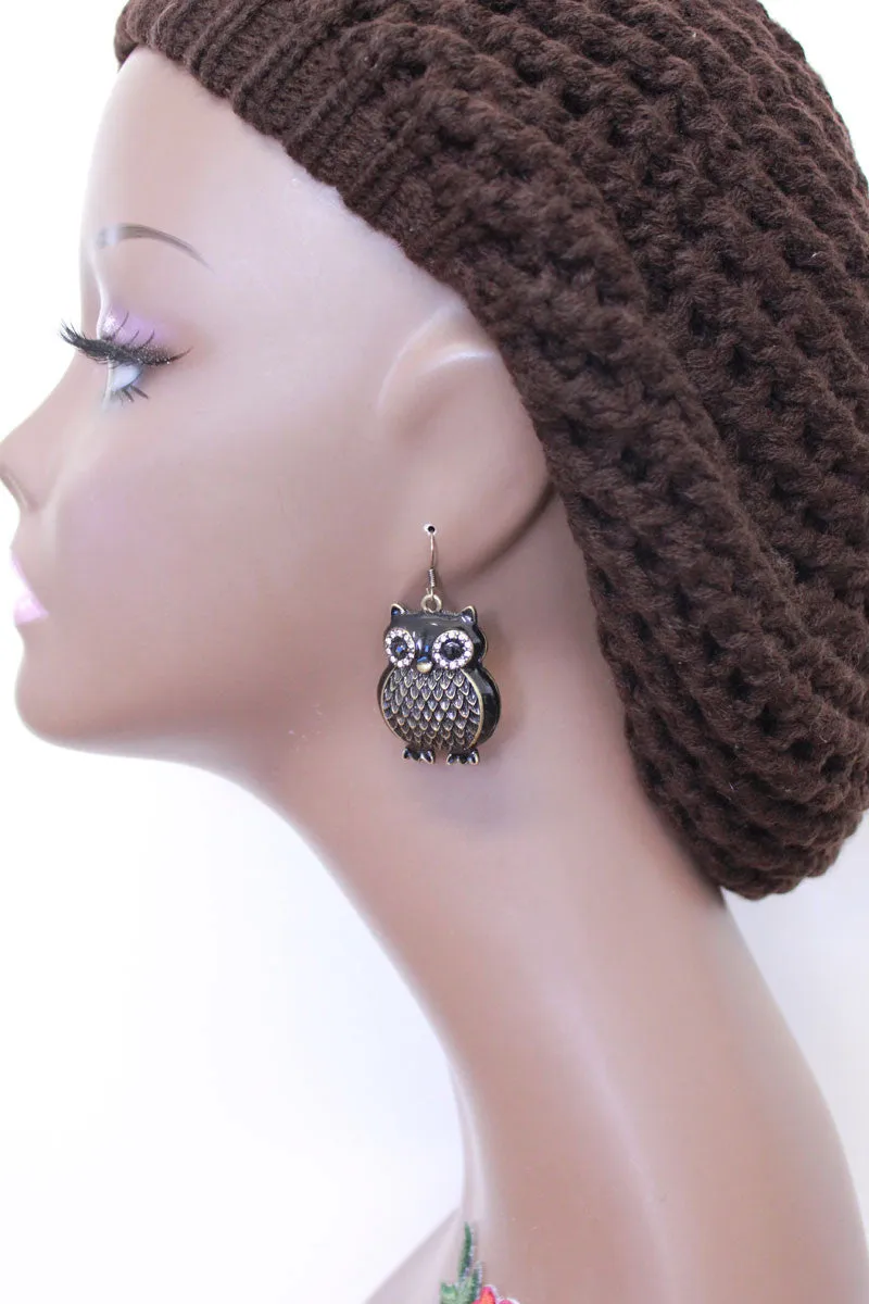 Bronze Owl earring