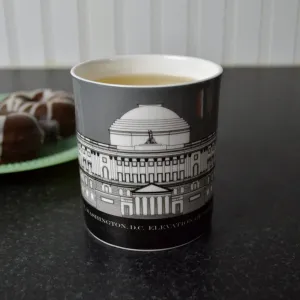 Capitol Building 18th Century Architectural Rendering Bone China Mug (2 Colors)