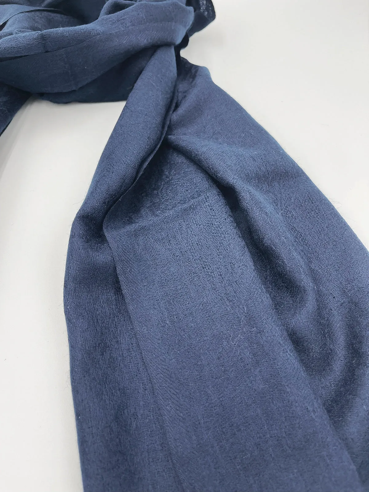 Cashmere Scarf - Self Design NAVY