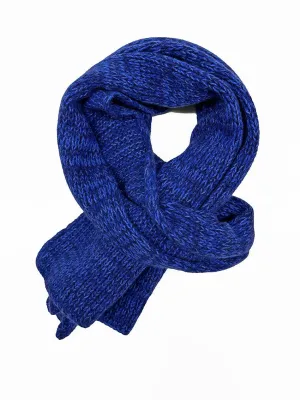 Cashmere Wool Scarf and Hat in Denim Blue Color