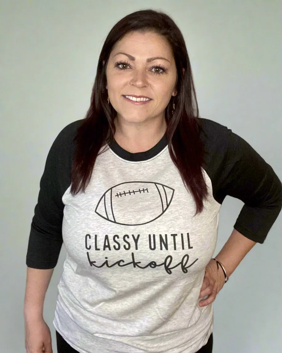 classy until kickoff | graphic top