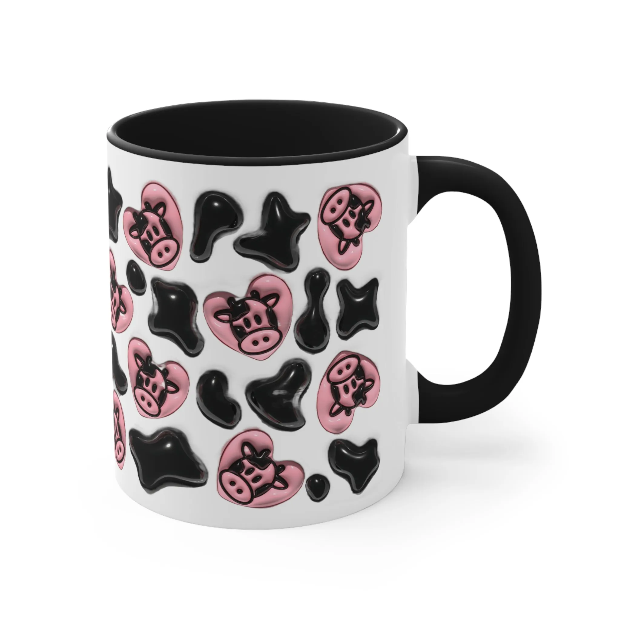 COW LOVERS 3D MUG - Black, Pink - MUGSCITY - Free Shipping