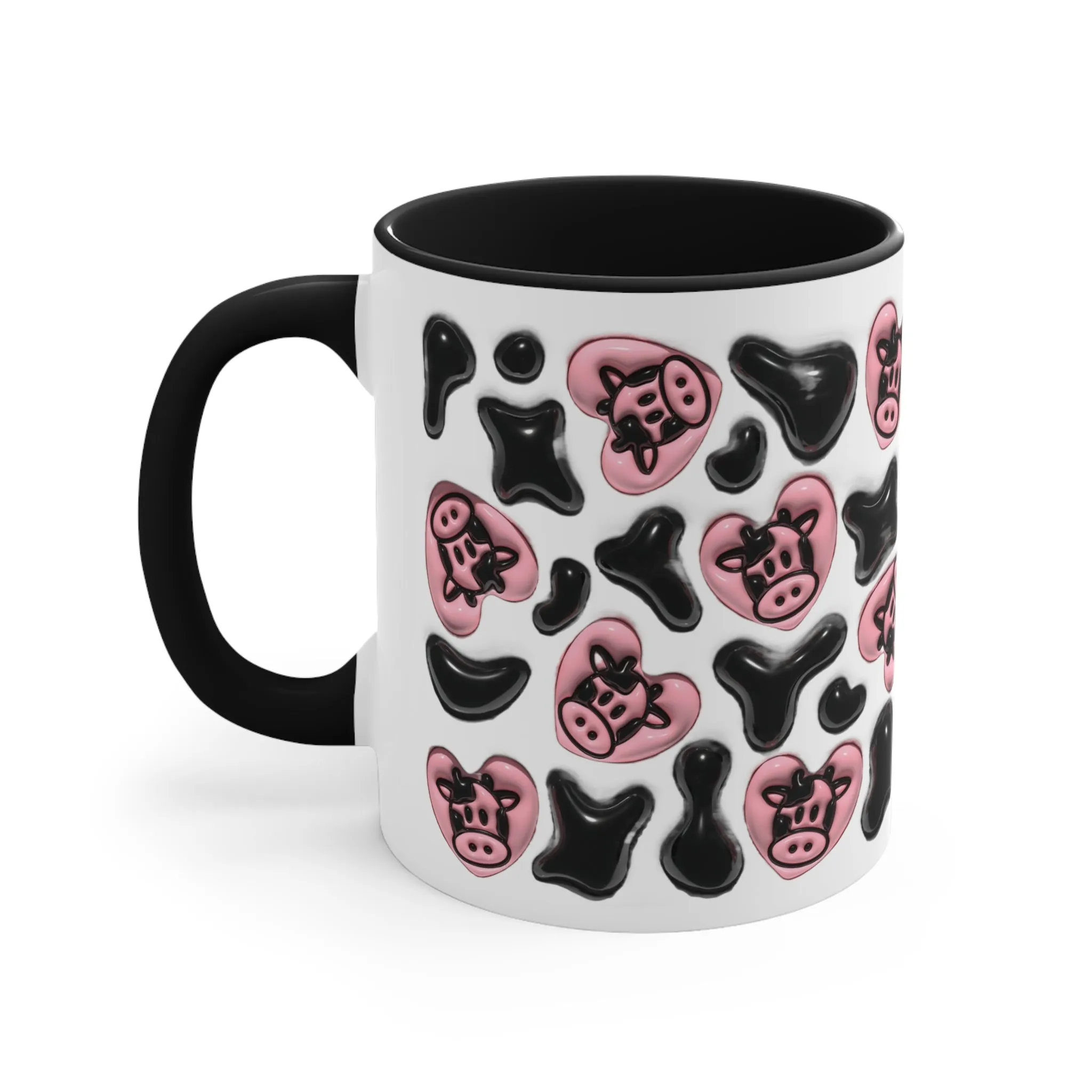 COW LOVERS 3D MUG - Black, Pink - MUGSCITY - Free Shipping