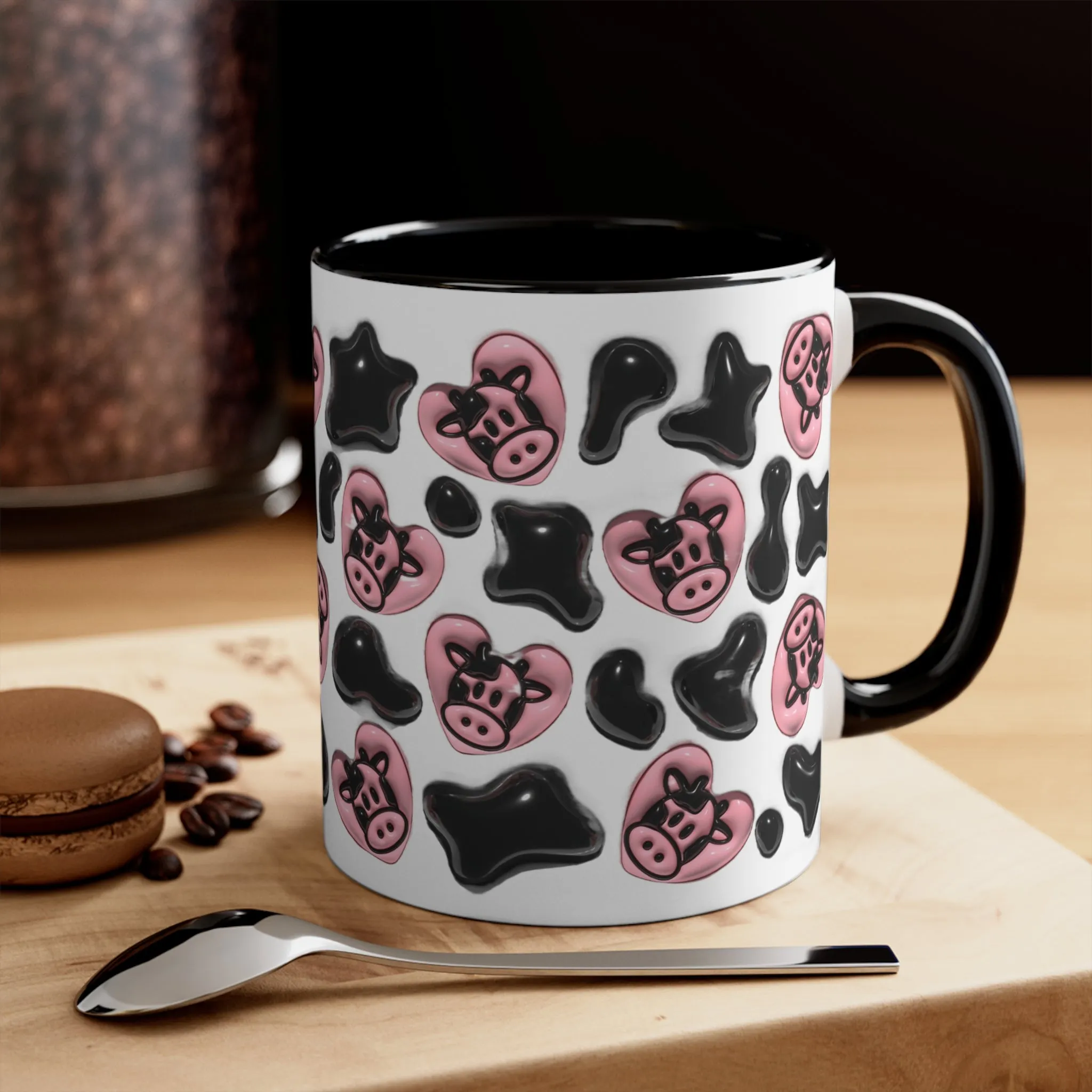 COW LOVERS 3D MUG - Black, Pink - MUGSCITY - Free Shipping