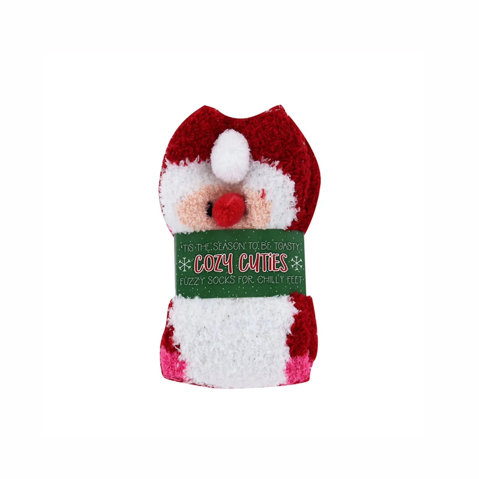 Cozy Cuties Fuzzy Holiday Socks - Santa