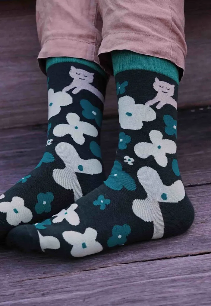 Cravin' Space Cat the Gardener Socks