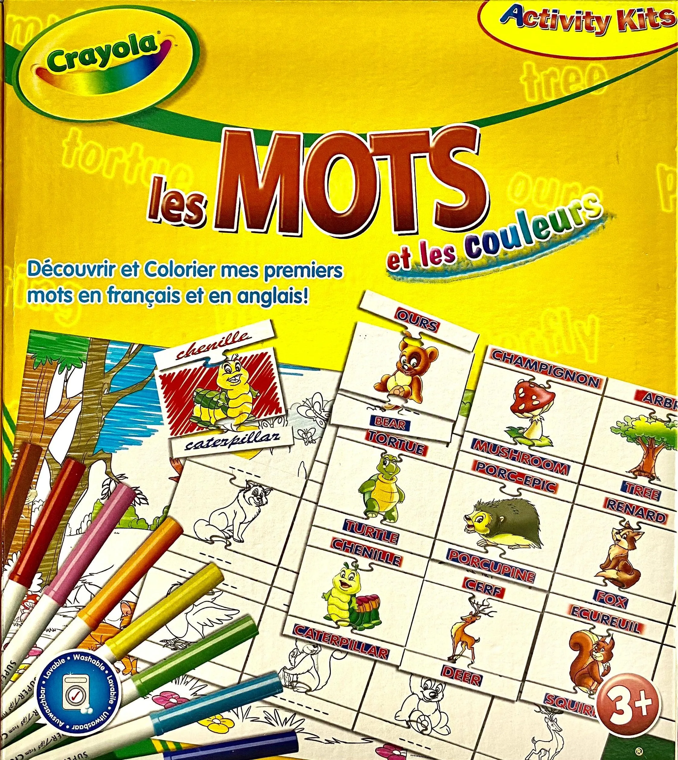 Crayola Learning Words & Colouring - English-French with 8 washable markers