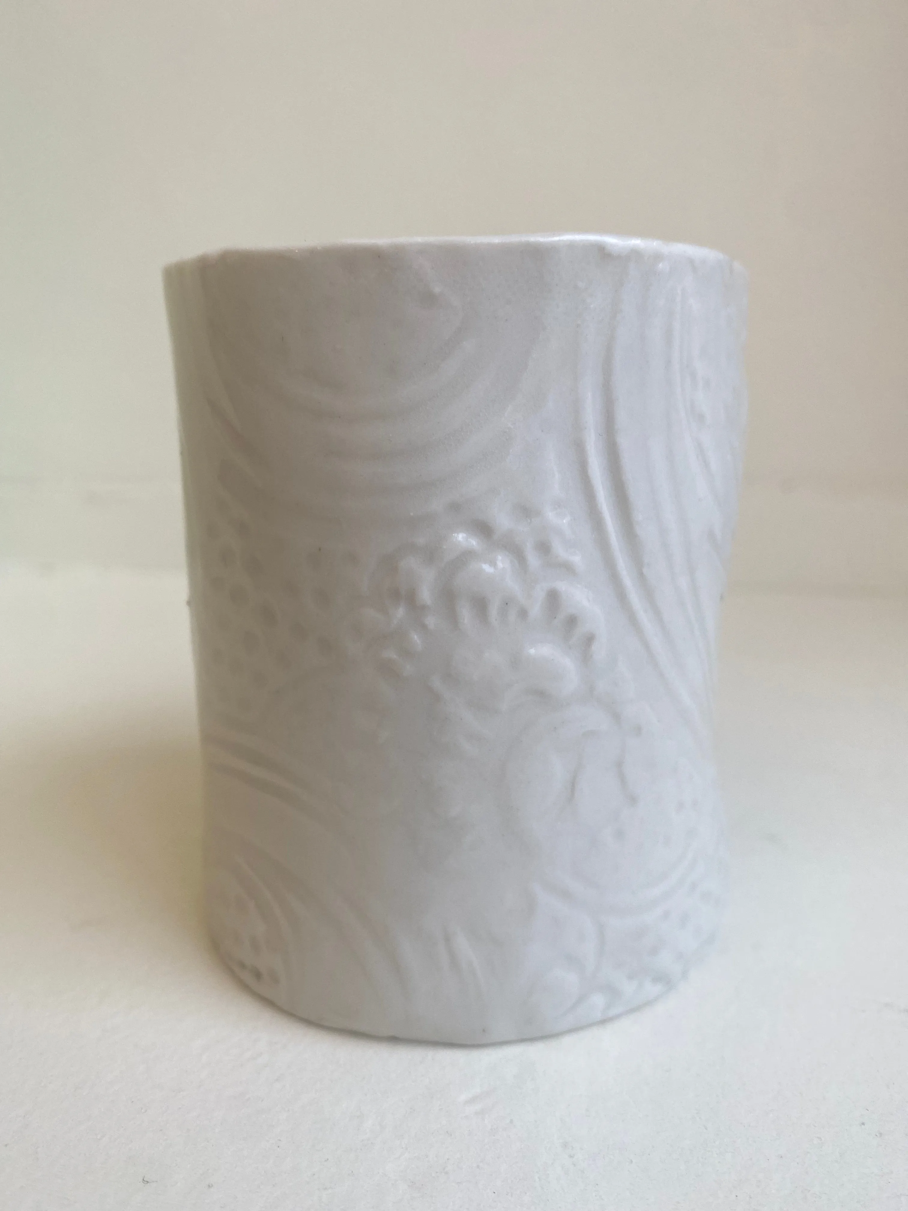 Cream Flowers in Unique Handmade Mugs