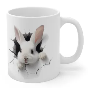 CUTE LITTLE RABBIT 3D MUG - White - MUGSCITY - Free Shipping