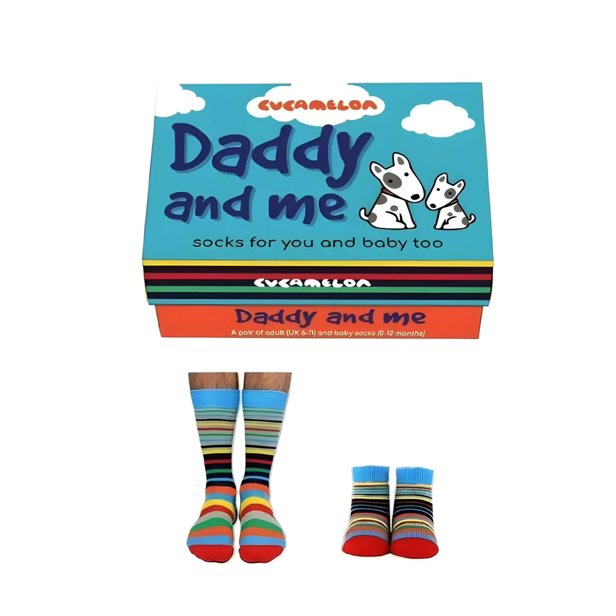 Daddy and Me Sock Giftbox - A matching pair of Cucamelon Socks for Daddy and Baby