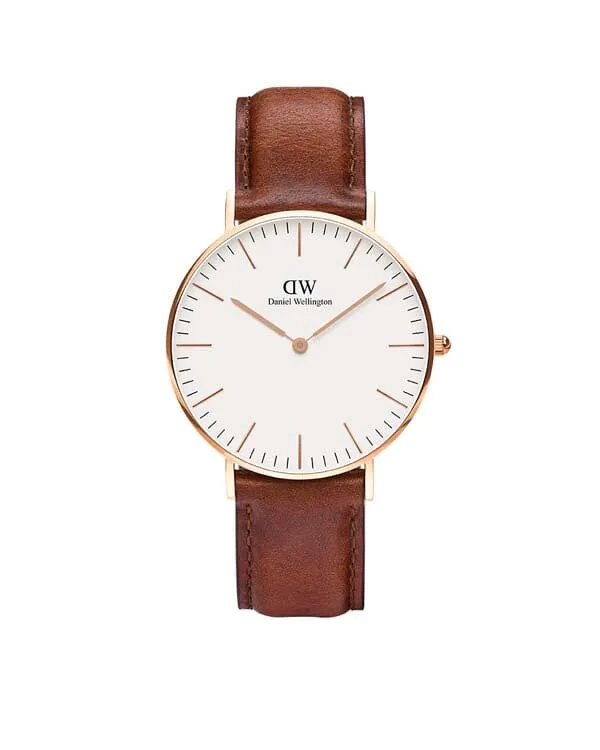 Daniel Wellington Classic 36 St Mawes Rose Gold & & White Watch