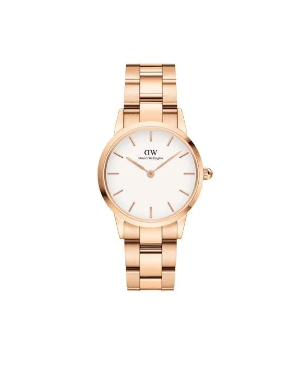 Daniel Wellington Iconic Link 28 Rose Gold & White Watch