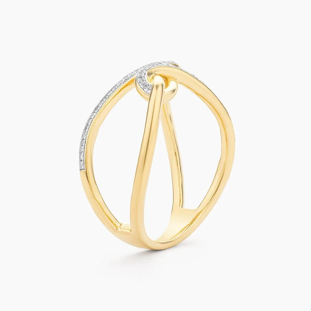 Ella Stein Tie The Knot Statement Ring in Yellow Gold - Size 6