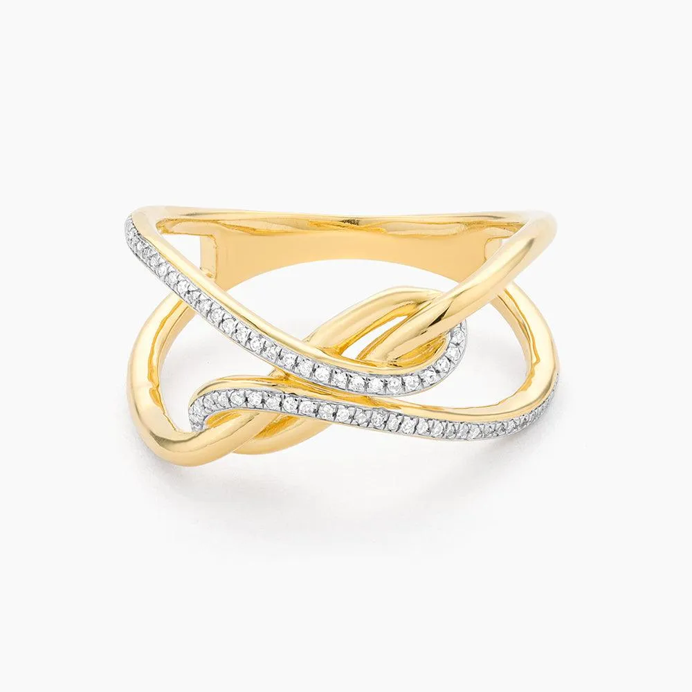 Ella Stein Tie The Knot Statement Ring in Yellow Gold - Size 6