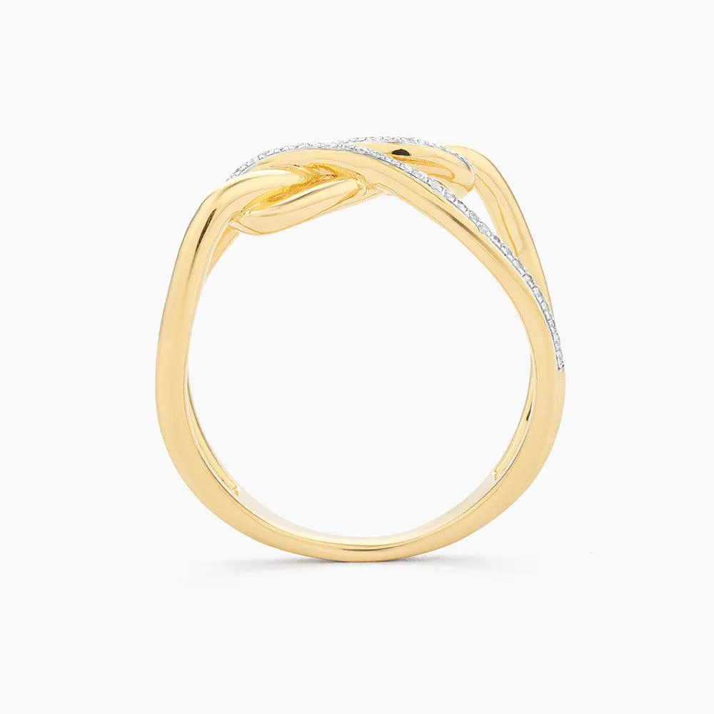 Ella Stein Tie The Knot Statement Ring in Yellow Gold - Size 6