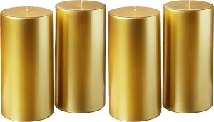 Enthralling Set of 4 Exclusively Crafted Metal Pillar Candles, Adorned with Mesmerizing Details and Illuminating Your Space with a Mysterious Glow of Intrigue