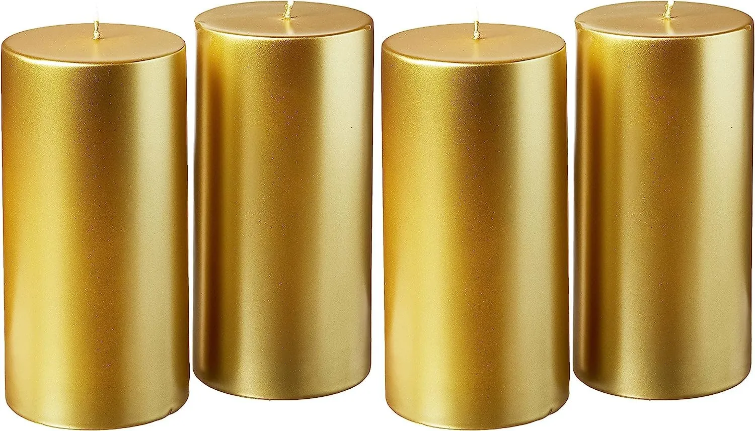 Enthralling Set of 4 Exclusively Crafted Metal Pillar Candles, Adorned with Mesmerizing Details and Illuminating Your Space with a Mysterious Glow of Intrigue