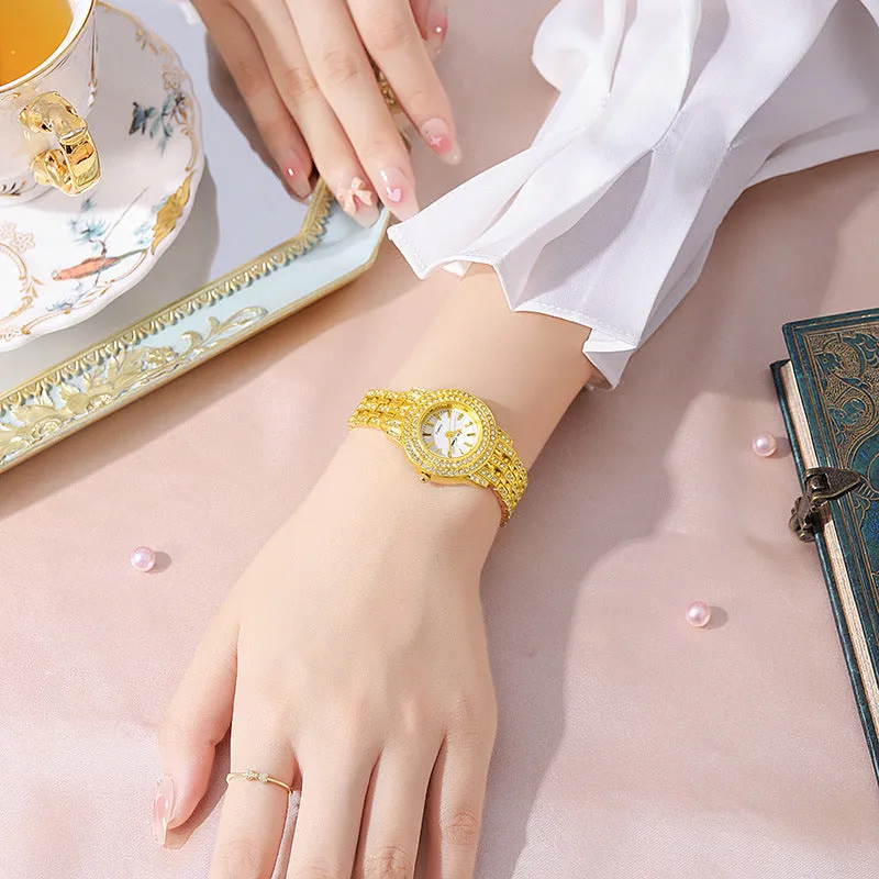 Fashionable Quartz Watch For Women With Waterproof Performance  Luxury Diamond Watches