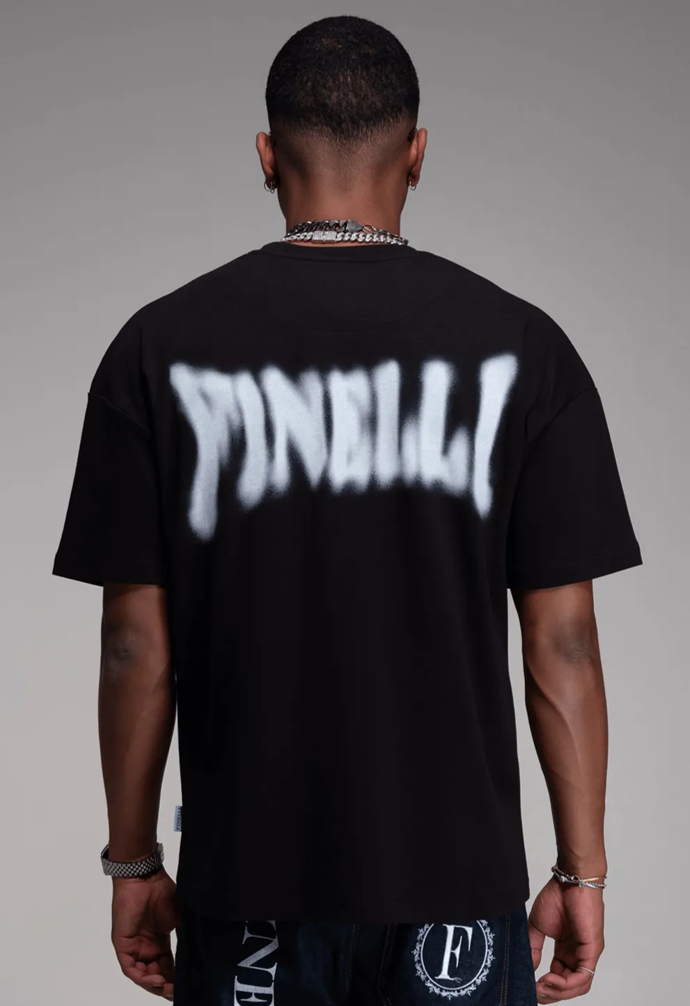 FINELLI Distorted Black Logo T-Shirt