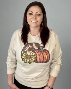 football sunflower pumpkin | graphic top