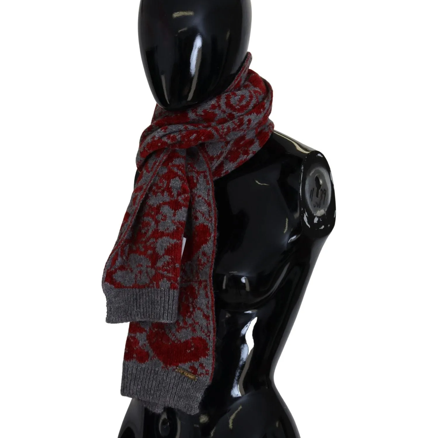 GF Ferre Chic Red and Grey Cotton Wrap Scarf