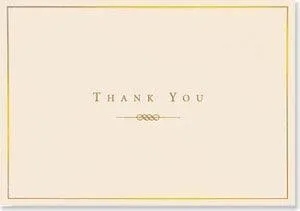 Gold And Cream Thank You Notes