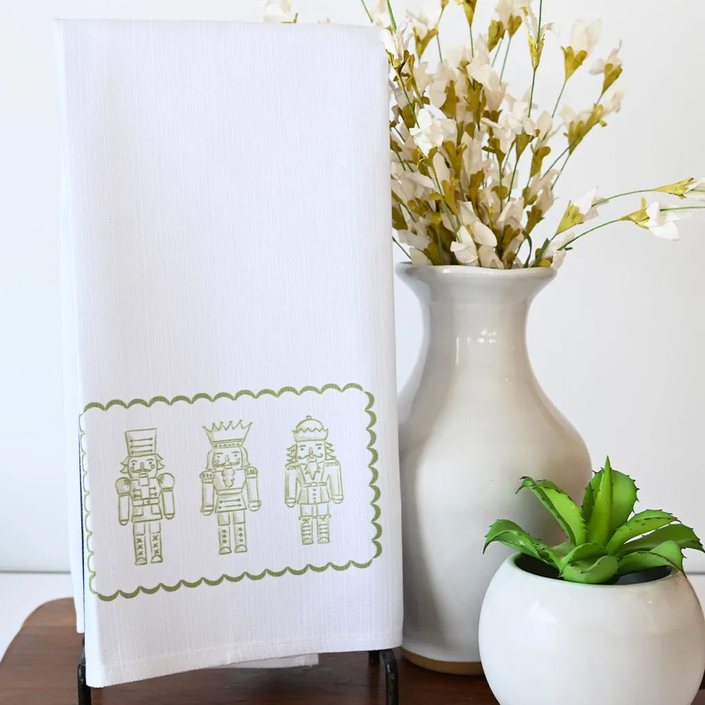 Green Nutcrackers Hand Towel