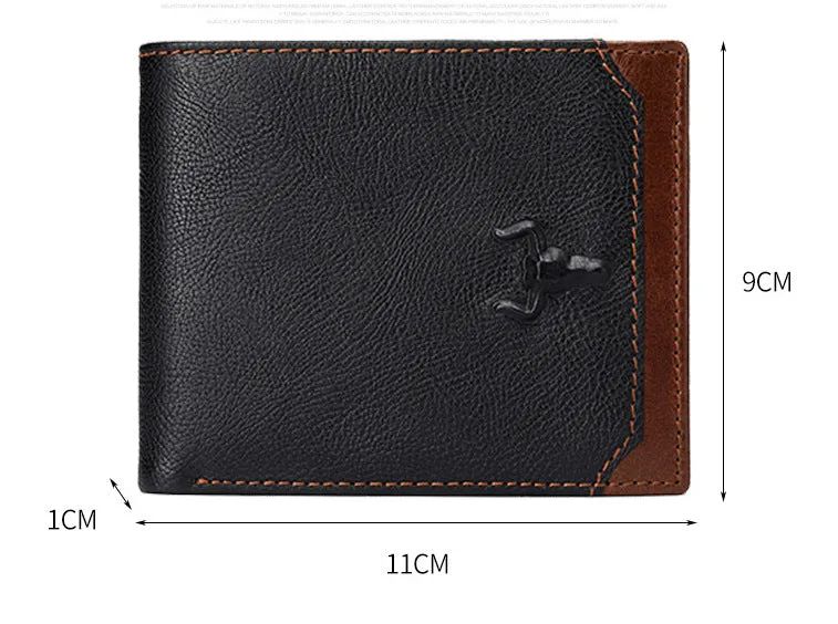 GWA031 - Ming Clan Black Short Cowhide Leather Wallet