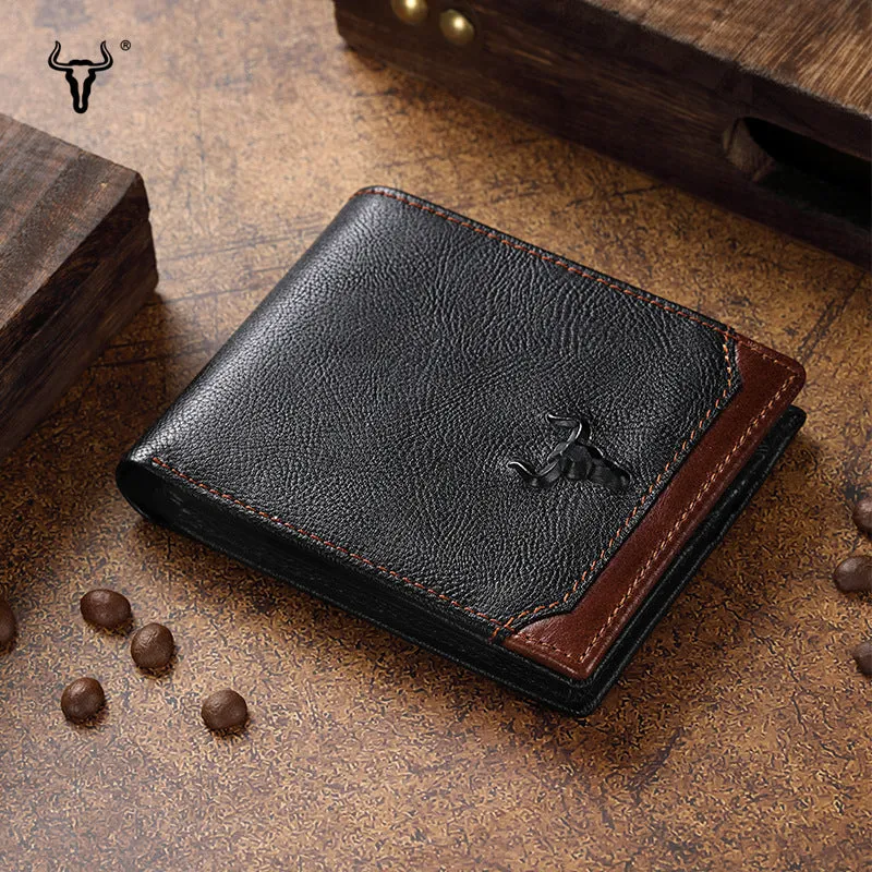 GWA031 - Ming Clan Black Short Cowhide Leather Wallet