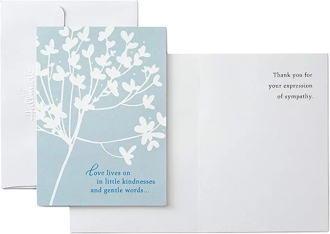 Hallmark Pack of 20 Thank You for Your Sympathy Cards, Cherry Blossom (Funeral Thank You Cards)